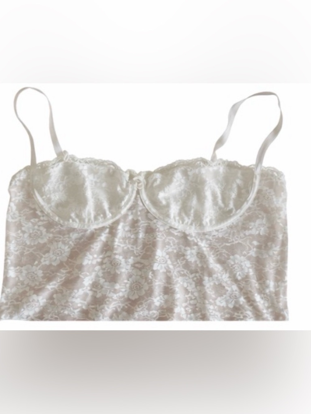 Sheer White Lace Camisole Bralette